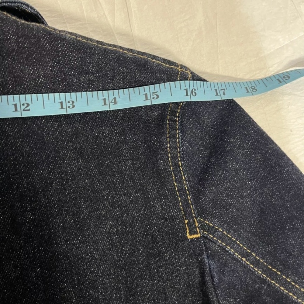 🐴 Ralph Lauren Jeans Co. Double Breasted Gold Button Denim Peacoat Jacket, M - Picture 5 of 10